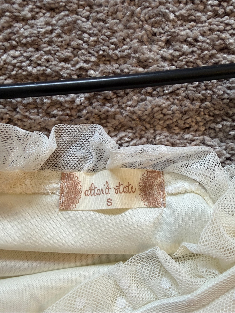 Altar'd State Ivory Sheer Swiss Dot Puff-Sleeve Bodysuit - Picture 2 of 3